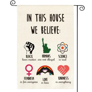 Bandera de jardín vertical de doble cara con frase inspiradora