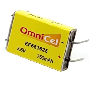 Batería de litio de alta energía prismática OmniCel EF651625 de 3,6 V y 750 mAh