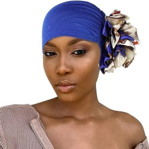 Bohend Gorro de turbante elástico de flores grandes para mujer
