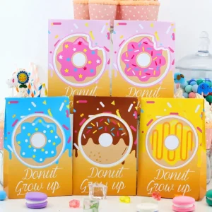 Bolsa de regalo para fiesta, decoración, pancarta para pared de donuts