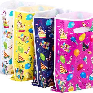 Bolsas de plástico para regalos de fiesta, colores surtidos, 48 piezas