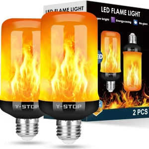 Bombillas LED de llama mejoradas, 4 modos parpadeante con efecto al revés
