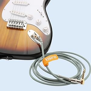 cable de 1/4 de pulgada recto a ángulo recto para guitarra eléctrica