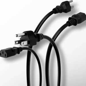 Cable de alimentación de repuesto de 3 clavijas, 5 pies