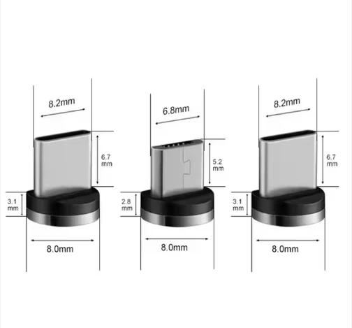 Cable de datos de carga USB magnético 3 en 1 de nailon trenzado de 1 m de alta calidad HYTO de 3 A - Imagen 6