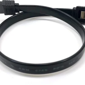 Cable recto SATA III de 12 pulgadas con pestillo de bloqueo (negro)