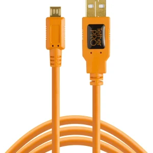 Cable USB 2.0 a USB Micro-B de 5 pines Tether Tools TetherPro, para transferencia rápida entre cámara y computadora 15 pies (4,6 m)