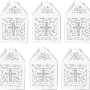 Caja de caramelo hueca, 50 piezas, con cinta multifunción, estilo europeo