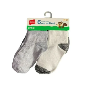 Calcetines tobilleros para niños pequeños Hanes, paquete de 6