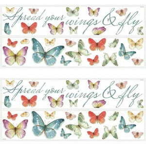 Calcomanías de pared despegables y adhesivas con cita de mariposa