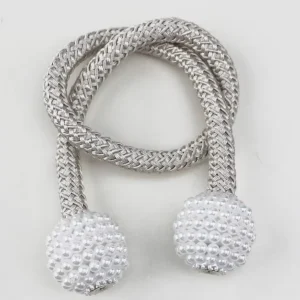 Clip de cortina magnético de perlas de 2 piezas, hebilla de decoración para el hogar, soporte de cortina
