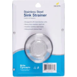 Colador de fregadero, colador de fregadero de cocina de acero inoxidable, borde ancho