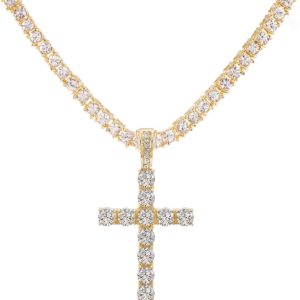 Collar con colgante de cruz de hip hop para hombre y mujer 20 PULGADAS 50 CM