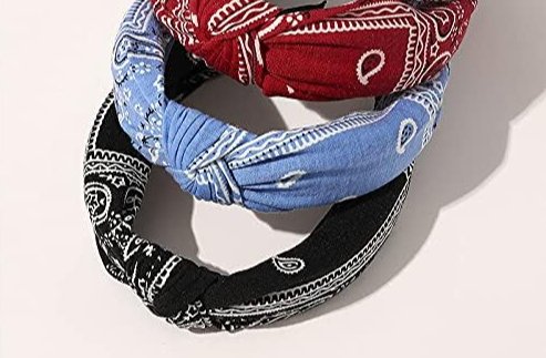 Conjunto de 3 piezas Estampado floral Mujeres Diadema Nudo cruzado - Imagen 3