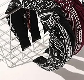 Conjunto de 3 piezas Estampado floral Mujeres Diadema Nudo cruzado - Imagen 2