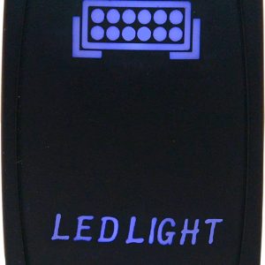 Conmutador tipo rocker de 5 pines de Cllena, con láser LED azul, para auto o bote a motor