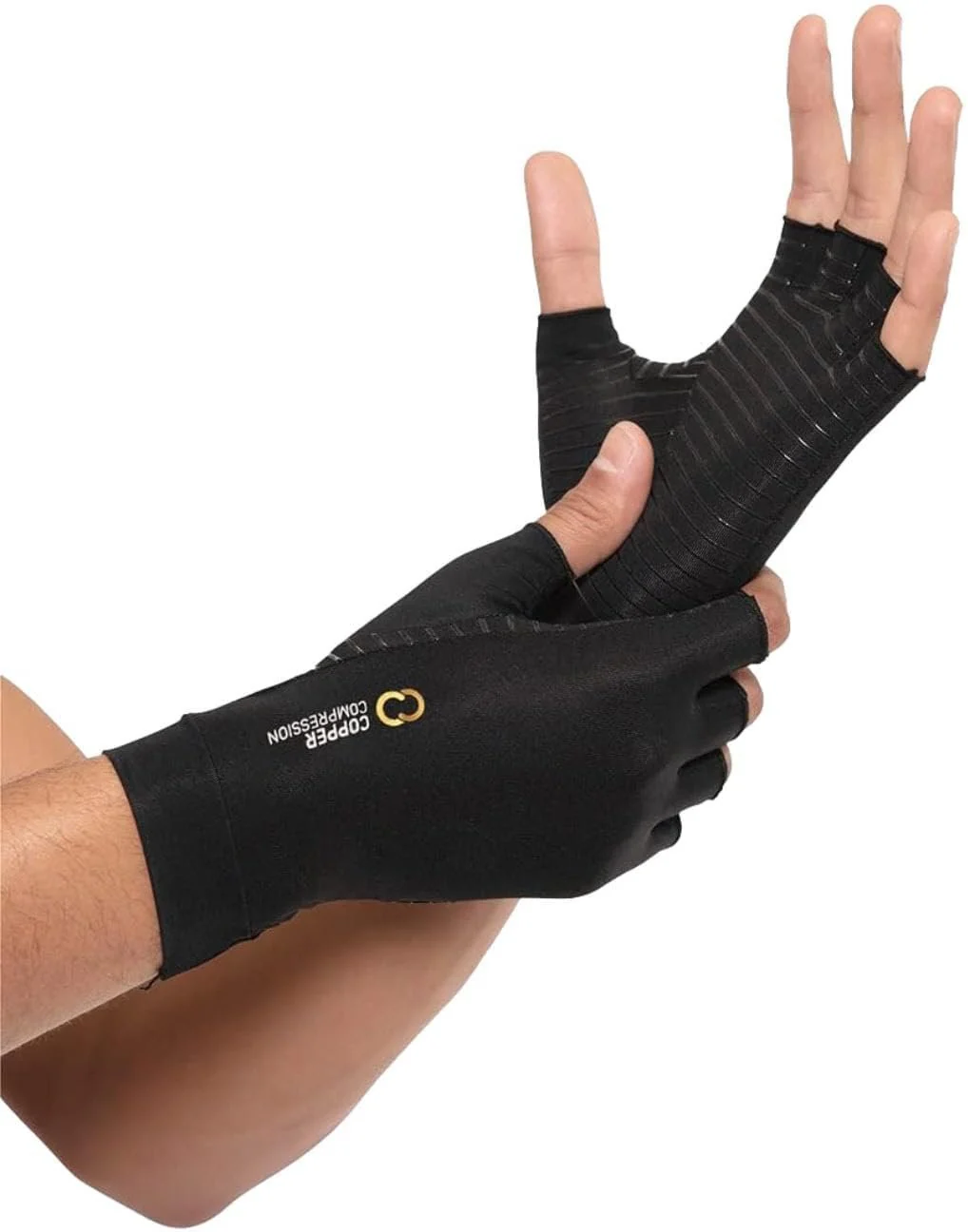 Copper Compression - Guantes tipo muñequera, sin dedos, unisex, para artritis.