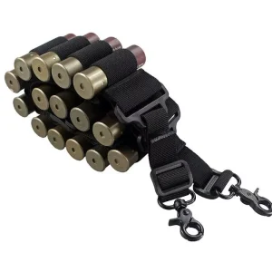 Correa táctica de escopeta de dos puntos, 15 rondas, soporte de munición de concha