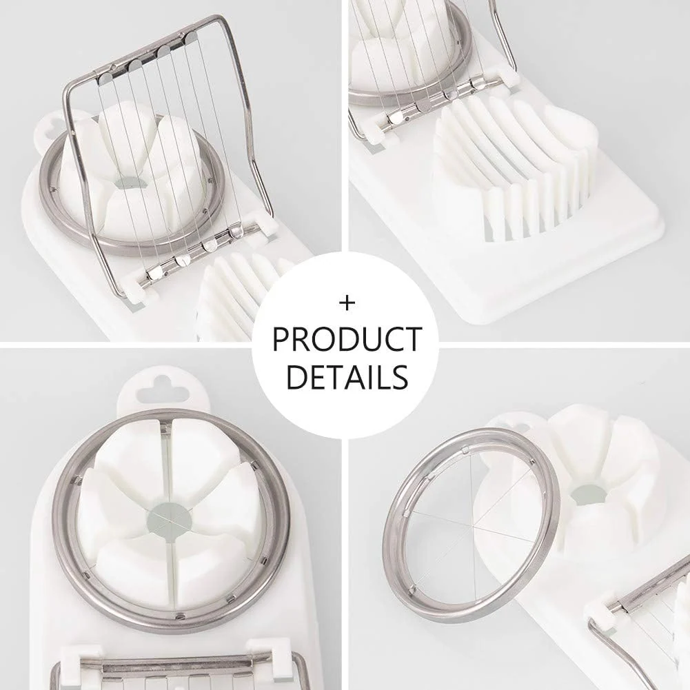 Cortador de huevos de cocina, Alambres de acero inoxidable, 2 estilos de rebanado - Imagen 4