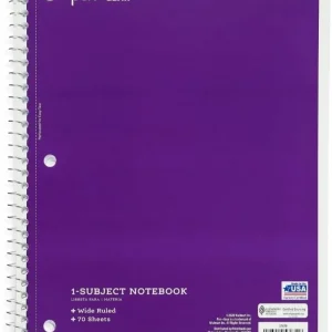 Cuaderno de 1 materia Pen + Gear, 70 hojas, rayas anchas