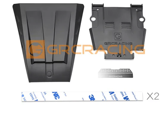 Cubierta de motor Grc, entrada de aire con parrilla de Metal # a negro para Traxxas Trx4 G500 Trx6 G63 # g162eb