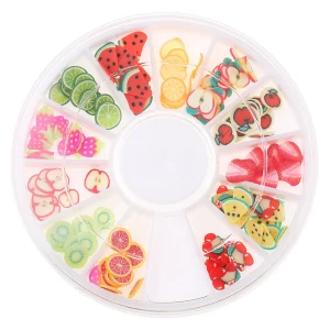 Decoración de uñas con forma de rebanada de fruta de goma 3D