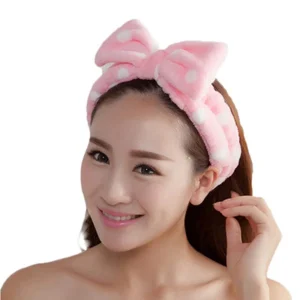 Diadema de franela de estilo coreano con lazo grande