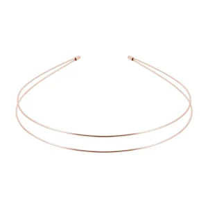 Diademas de metal de doble fila de oro rosa para mujeres y niñas