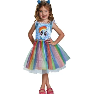 Disfraz clásico de la película Rainbow Dash para niña, M (3T-4T), Azul