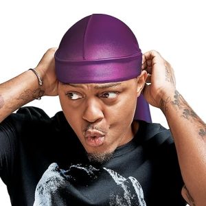 Durag Purpura transpirable, larga cola