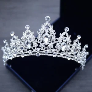 Elegante diadema de princesa de cristal para mujer