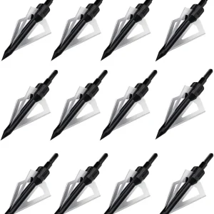 EQI Cabezas anchas de caza de 100 granos, puntas anchas de tiro con arco de 3 cuchillas