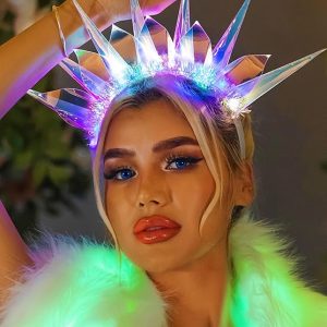 Fashband Diadema iluminada con purpurina LED, bandas para el cabello que brillan