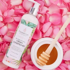 Flora & Curl Acondicionador de crema de agua de rosas y miel