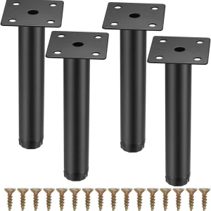 Fulushouxi - Patas para muebles (4 unidades), patas de metal, 6 pulgadas/15 cm