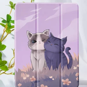 Funda anticaída de silicona con patrón de gato compatible con iPad Air 5th gen 20 22