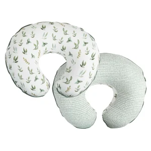 Funda de almohada de lactancia Boppy, 100 % algodón orgánico, hojas verdes pequeñas