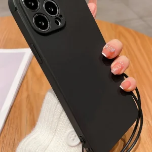 Funda Lisa Para Teléfono Con Cordón