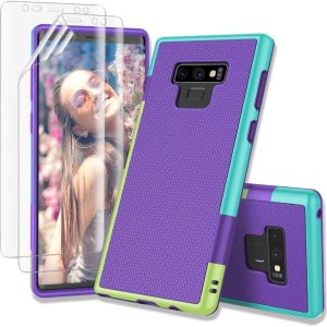 Funda Note 9, funda para Galaxy Note 9 con 2 unidades de protector de pantalla suave HD