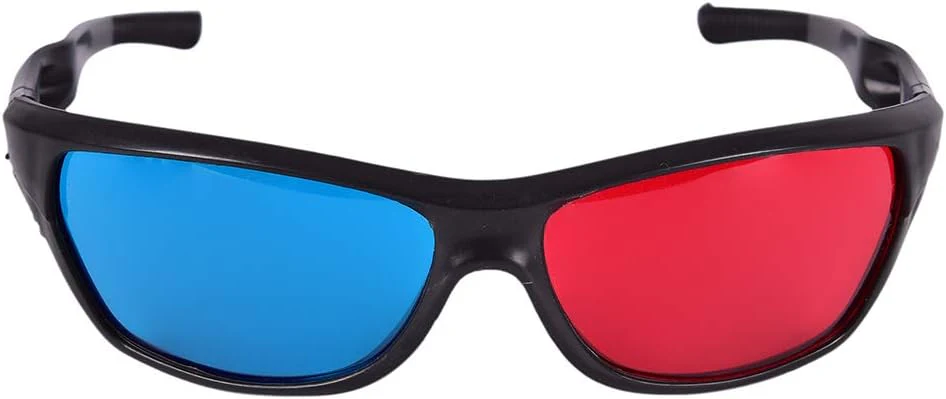 Gafas 3D rojas y azules universales, montura negra para juegos de películas. - Imagen 3