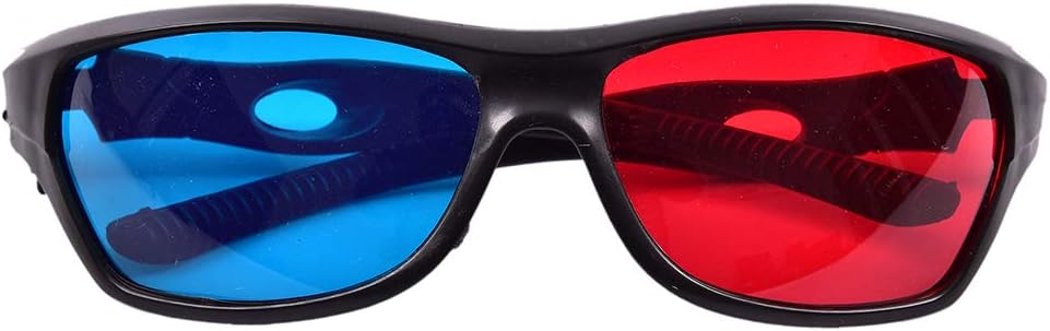 Gafas 3D rojas y azules universales, montura negra para juegos de películas. - Imagen 2