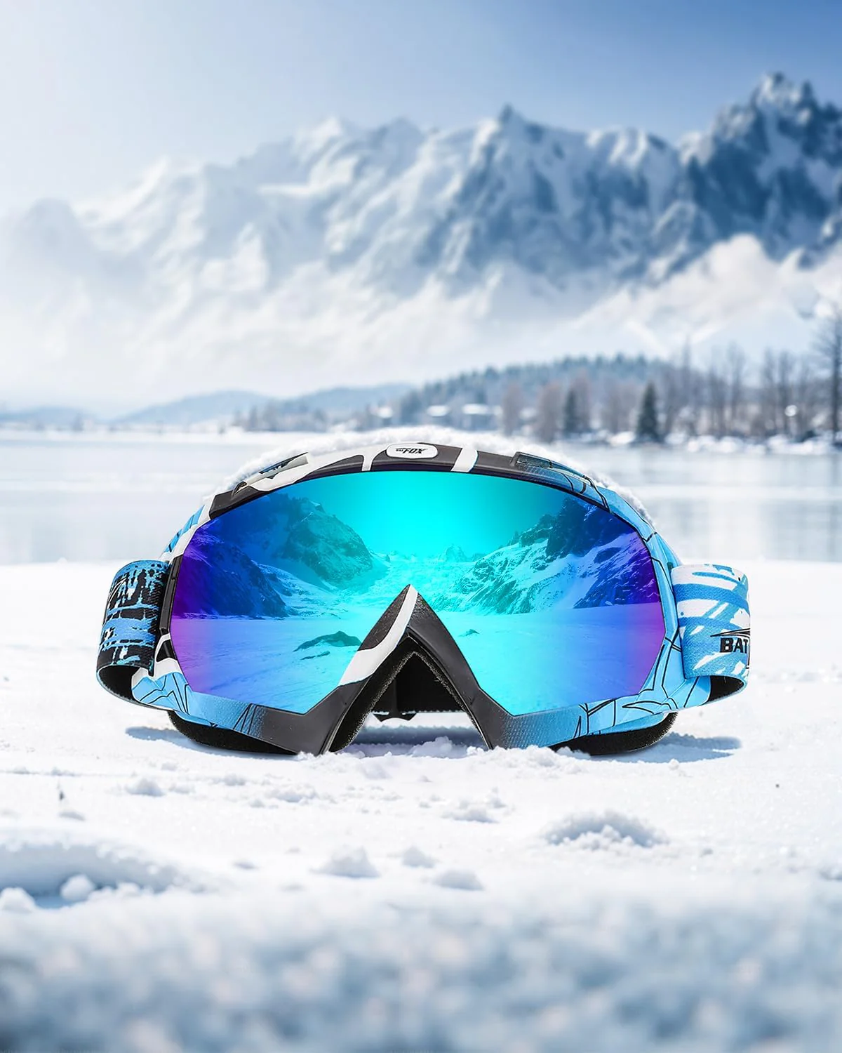 Gafas de esquí OTG BATFOX para hombres, mujeres y jóvenes, gafas de snowboard, ultraligeras, antideslizantes - Imagen 6