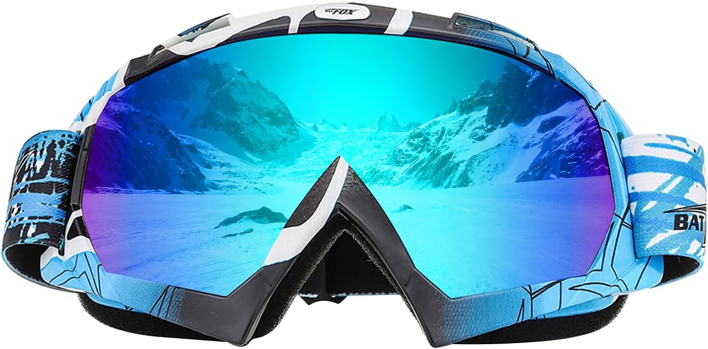 Gafas de esquí OTG BATFOX para hombres, mujeres y jóvenes, gafas de snowboard, ultraligeras, antideslizantes