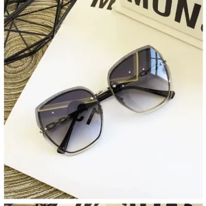 Gafas De Sol cuadradas sin montura para mujer, anteojos De Sol De marca De diseñador