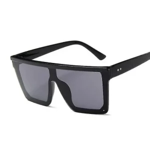 Gafas de sol de gran tamaño para hombre, gafas de sol cuadradas negras