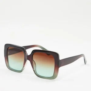 Gafas de sol extragrandes de estilo degradado de marrón a verde de ASOS DESIGN