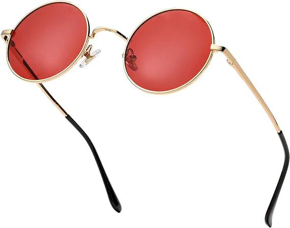Gafas de sol polarizadas redondas retro para mujeres y hombres pequeños estilo Hippie - Imagen 4