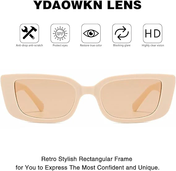 Gafas de sol rectangulares para mujer color beige - Imagen 4