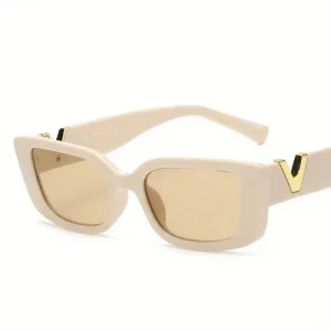 Gafas de sol rectangulares para mujer color beige