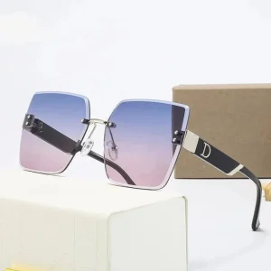 Gafas de sol sin montura de gran tamaño para mujer - Gafas cuadradas
